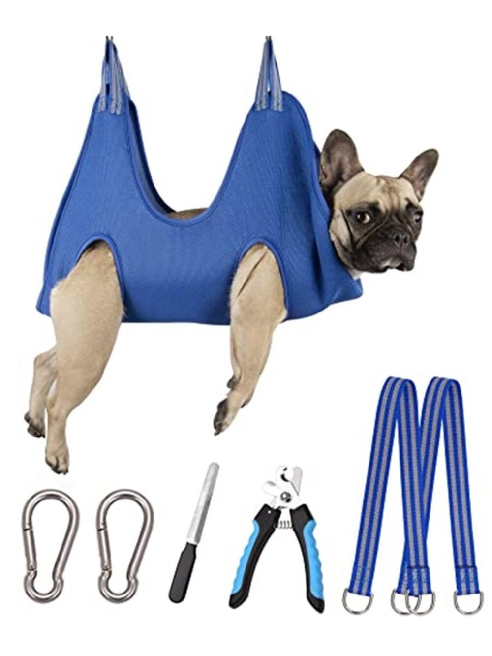 10 in 1 Pet Grooming Hammock Harness with Nail Clippers/Trimmer Nail File Dog